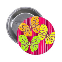 Vibrant butterflies button