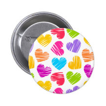 Vibrant hearts Button