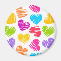 Vibrant hearts magnet