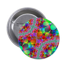 Vibrant Peacocks Tails Buttons