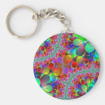 Vibrant Peacocks Tails Key Chain