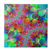 Vibrant Peacocks Tails Tile