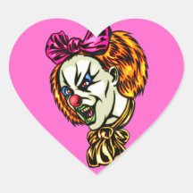 Vicious Female Clown Stickers
