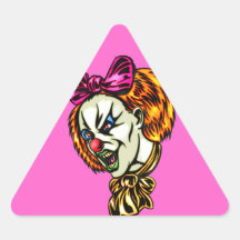 Vicious Female Clown Triangle Sticker