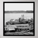 Vicksburg, MS Levee and Steamboats 1864 posters