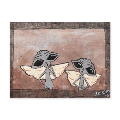 Victorian Aliens Post Card by Quantum_Art_Nerd