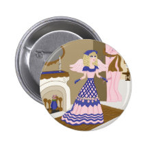 Victorian Angel Blue and Pink Singing by Fireplace