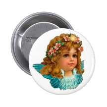 Victorian Angel Pinback Button