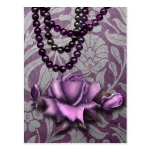 Victorian Arabesque, METALLIC ROSE - Mauve Postcard