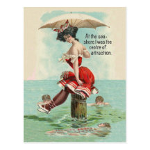 Victorian Bathing Beauty Postcard