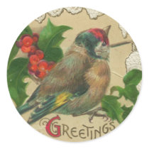 Victorian Bird Christmas Stickers