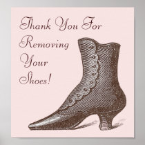 Victorian Boot Please Remove Your Shoes Sign
