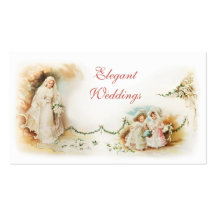 Victorian bridal gown wedding business card templates