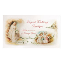 Victorian bridal gown wedding business card