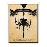 Victorian Chandelier • black & cream RSVP postcards