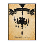 Victorian Chandelier • black & cream Save the Date postcards
