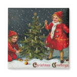 Victorian Children Christmas Magnet