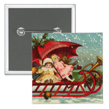 Victorian Christmas Button