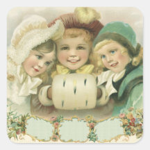 Victorian Christmas Children; Best Friends Stickers
