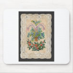 Victorian Christmas New Year Greeting Card 1870 mousepads