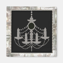 Victorian Crystal Chandelier Wedding Monogram Refrigerator Magnets