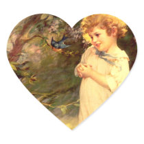 Victorian cutie with birds sticker