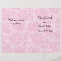Victorian Damask Wedding Program Flyer