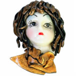 VICTORIAN DOLL HEAD PHOTO SCULPTURE PIN photo sculptures