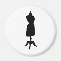 Victorian Dress Form Silhouette Refrigerator Magnet