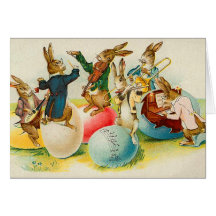 Victorian Easter Bunny Card