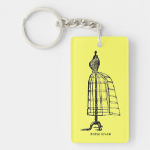 Victorian Fashion Bustle Wire Dress Form Acrylic Keychain