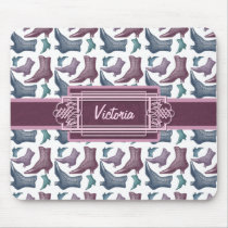 Victorian Fashion Vintage Style Boots Pattern Mousepad