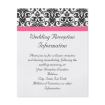 Victorian Fuchsia Pink and White Damask