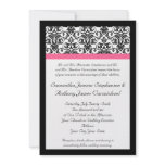 Victorian Fuchsia Pink and White Damask Invite