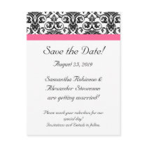Victorian Fuchsia Pink and White Damask