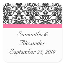 Victorian Fuchsia Pink and White Damask