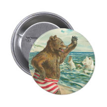 Victorian Funny Bears Button