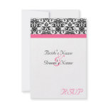 Victorian Fuschia Wedding Matching Small RSVP Custom Announcement