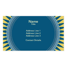 VIctorian Geometric Pattern - Blue and Yellow Business Card Templates