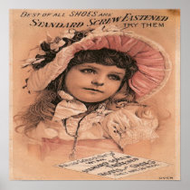 Victorian Girl Advertisement Shoes Art Print