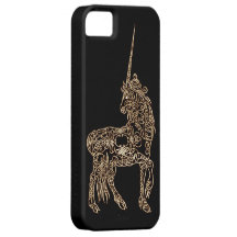 Victorian Gold Pen flourished Calligraphy Unicorn iPhone 5 Covers