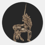 Victorian Gold Pen flourished Calligraphy Unicorn Stickers