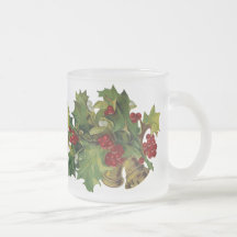 Victorian Holly Frosted Christmas Mug