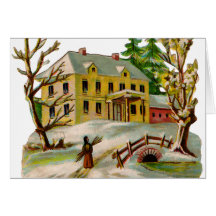Victorian House Holiday Greeting Card