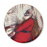 Victorian Illustration Santa Claus Playing Piano magnets