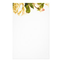 Victorian Ivory Rose Painting Personalized Stationery