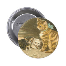 Victorian Kitten Button