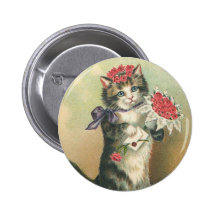 Victorian Kitten Button