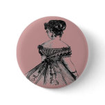 Victorian Lady Round Button 