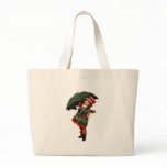 Victorian Little Girl with Umbrella Tote Bags